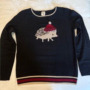 Charming Black Sweater with Hedgehog Design ModCloth